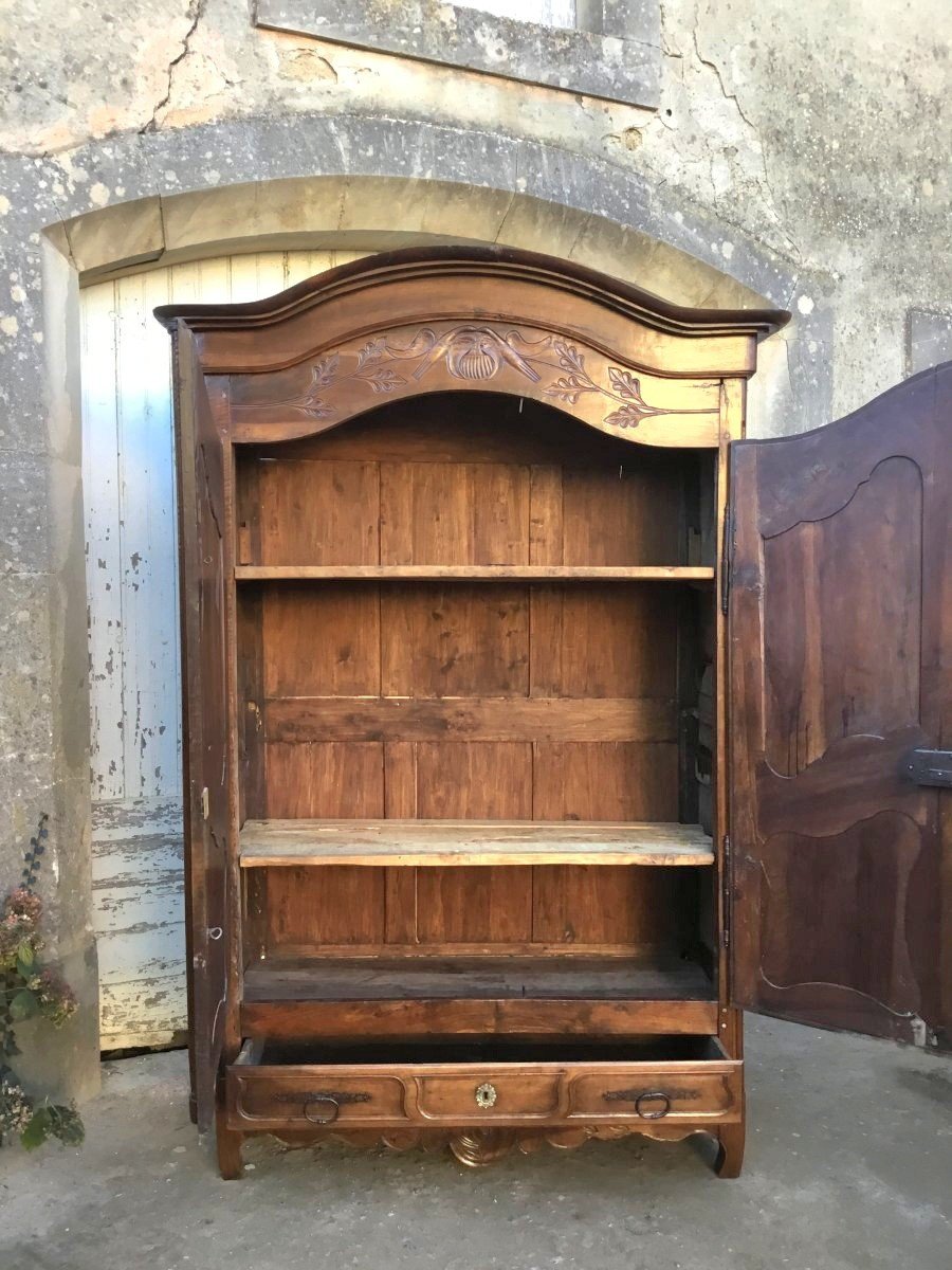 Armoire De Mariage Louis XV Provençale En Noyer d'époque XVIIIé-photo-5