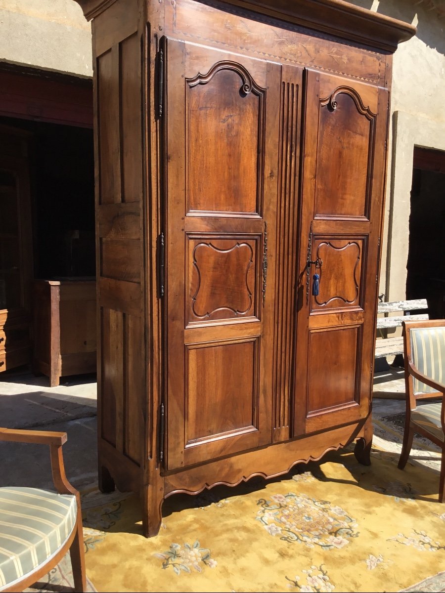 Armoire Provençale, Louis XV, En Noyer D époque, 18em.-photo-2