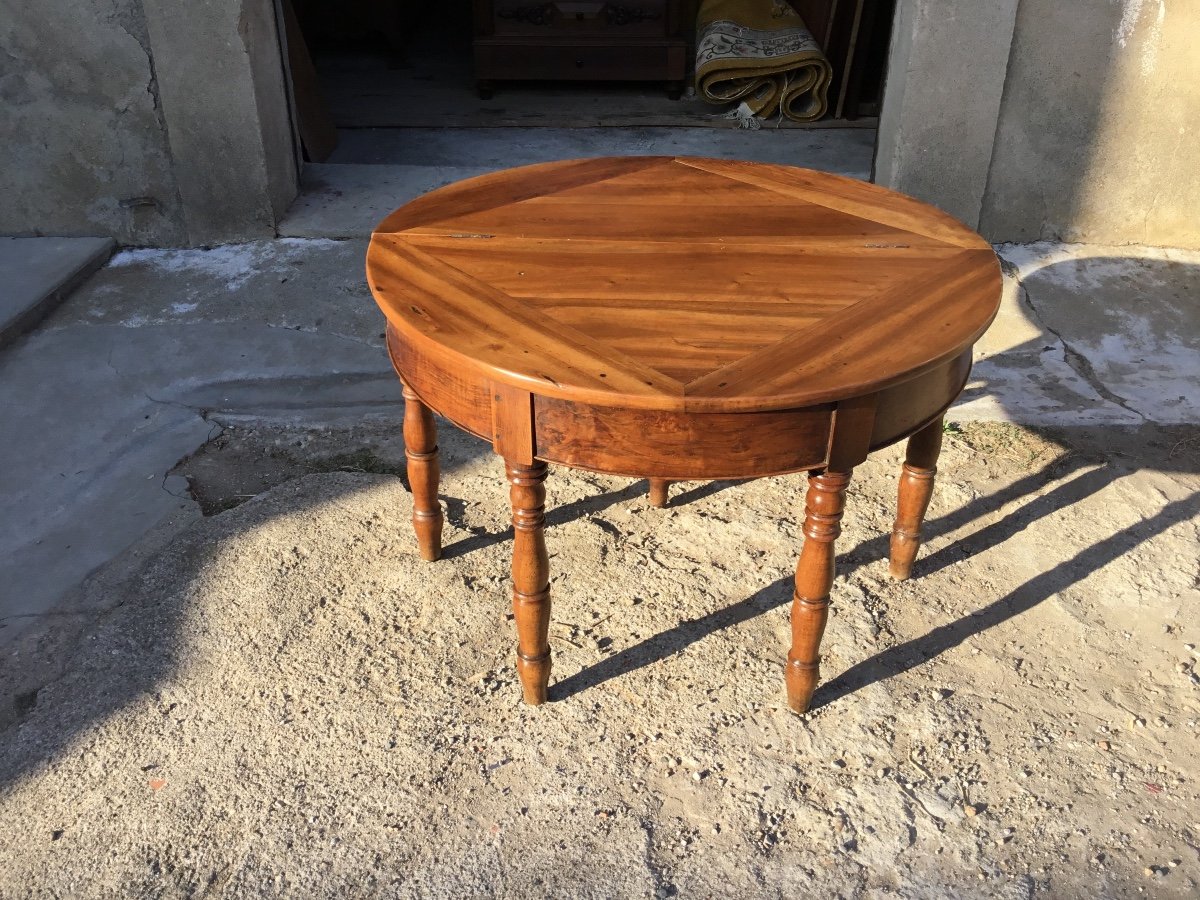Table, Demi Lune. Louis-philippe En Noyer époque 19emsiècle 