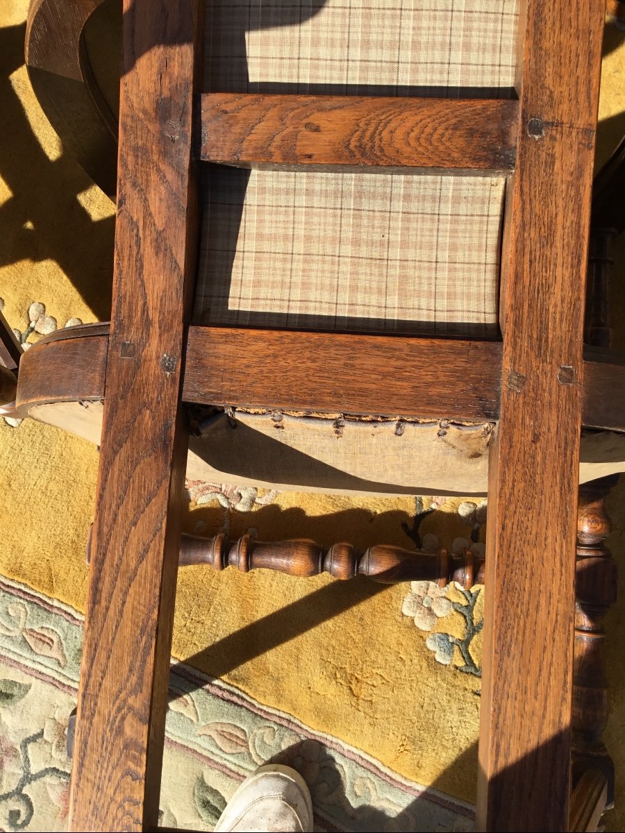 Suite Of 6 Art Deco Oak Chairs, 1920 Period-photo-6