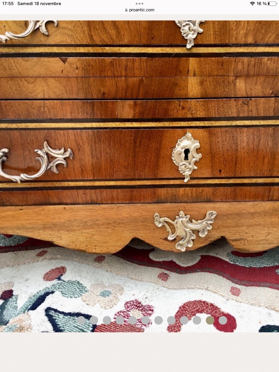 Secrétaire Louis XV En Noyer Et Marqueterie D époque XVIIIé.-photo-3