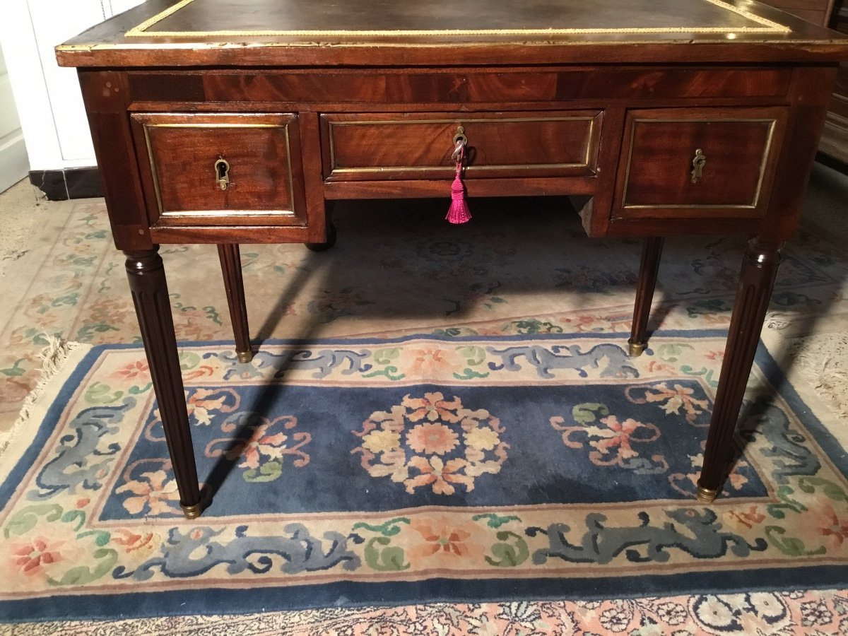 Double-sided Children's Desk, Louis XVI, In Mahogany, 18th Century.-photo-4