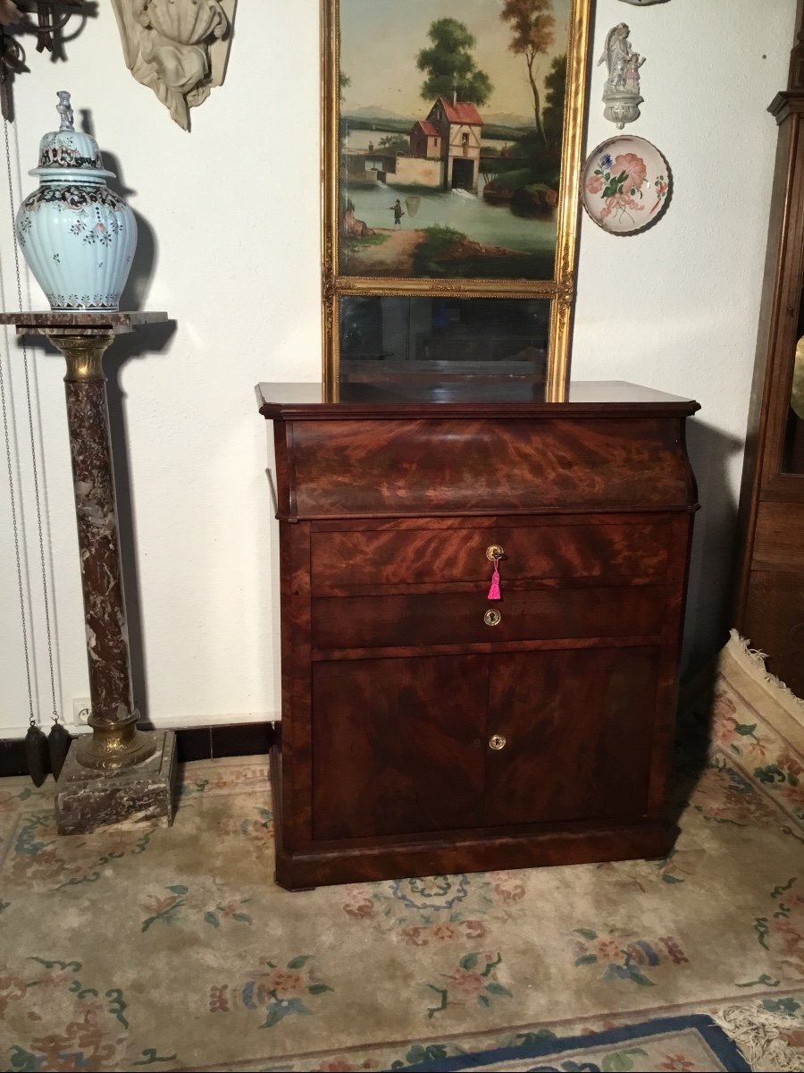 Commode,, De Toilette à En Acajou époque 19emsiècle 