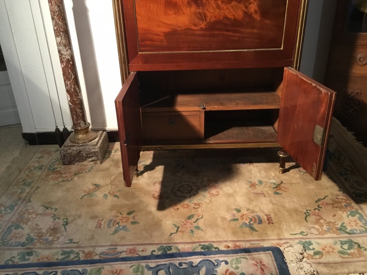 Secretary, Louis XVI, In Mahogany, 18th Century Period-photo-3