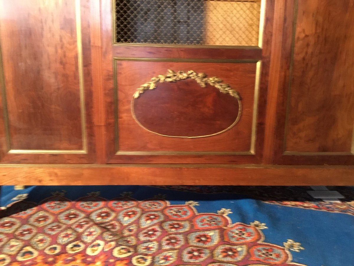 Bibliothèque De Style Louis XVI, En Acajou Blond D’époque 19emsiècle -photo-2