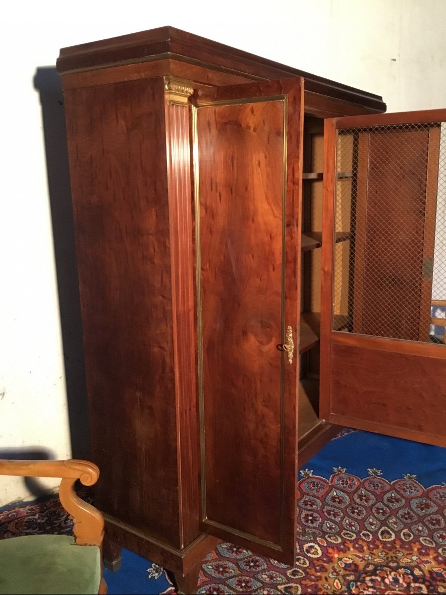 Louis XVI Style Bookcase, In Blond Mahogany, 19th Century Period-photo-6