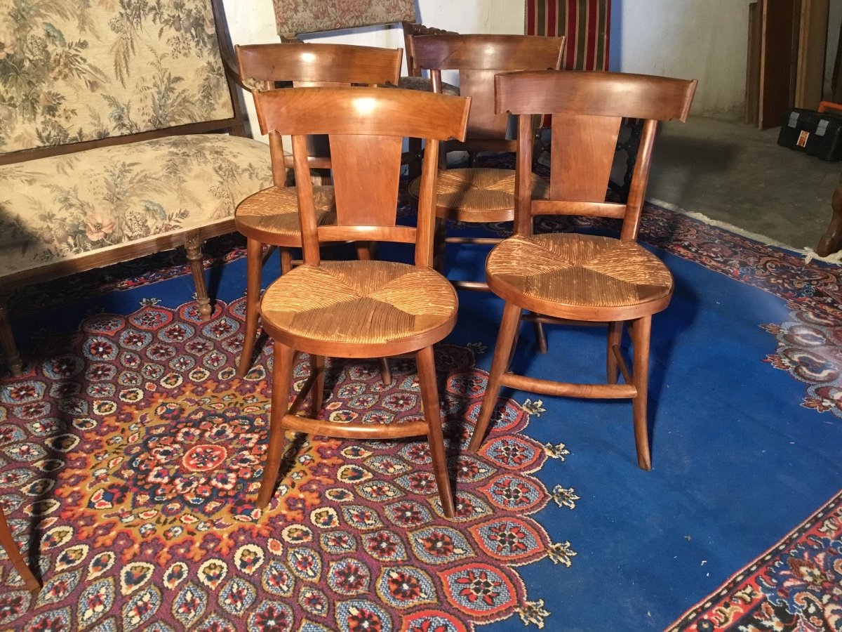 Suite Of Four Provençal Directoire Chairs 18th Century.-photo-1