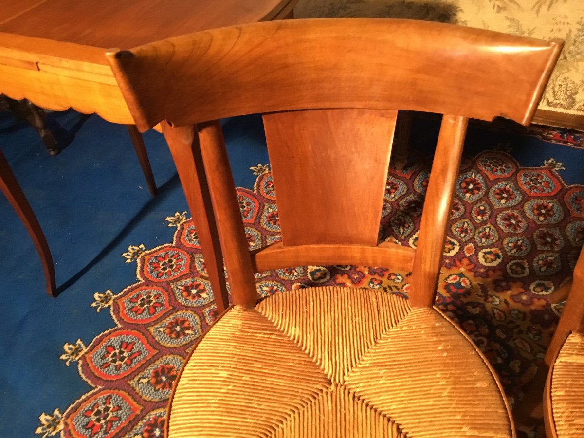 Suite Of Four Provençal Directoire Chairs 18th Century.-photo-2