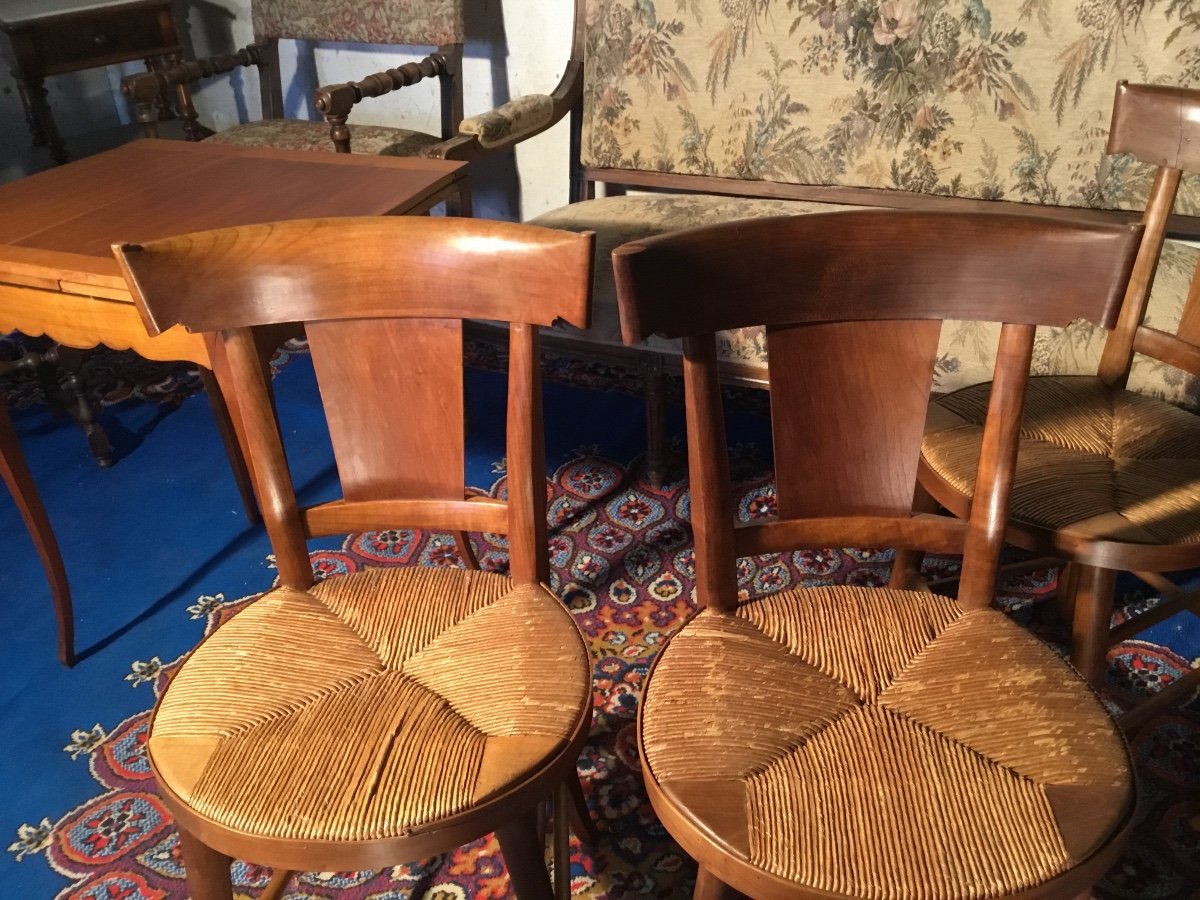 Suite Of Four Provençal Directoire Chairs 18th Century.-photo-4