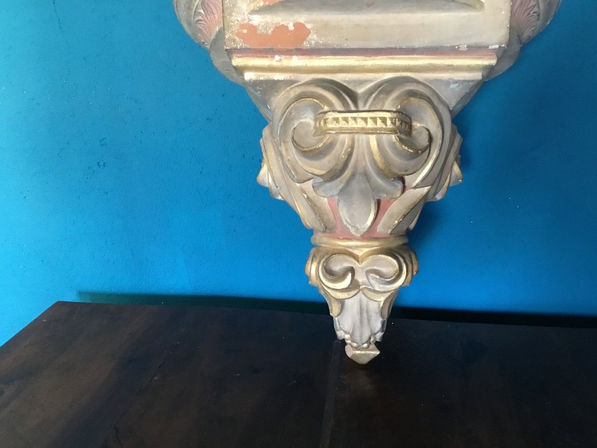 19th Century Polychrome Terracotta Wall Console -photo-2