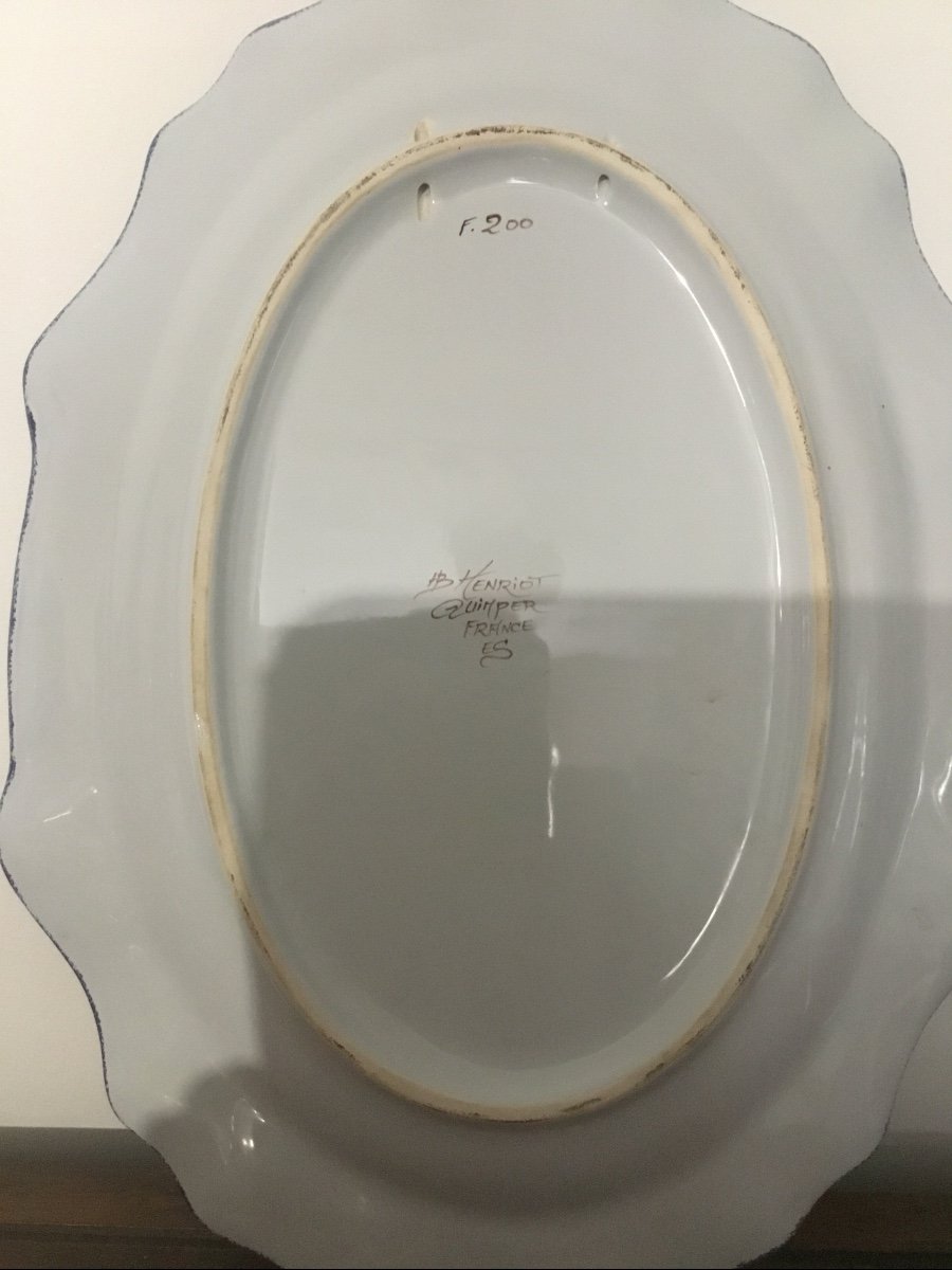 Suite Of Two Hb Dishes, Henriot, Quimper 20th Century -photo-3