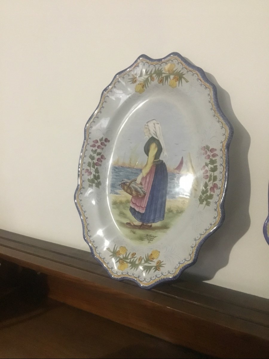Suite Of Two Hb Dishes, Henriot, Quimper 20th Century -photo-4