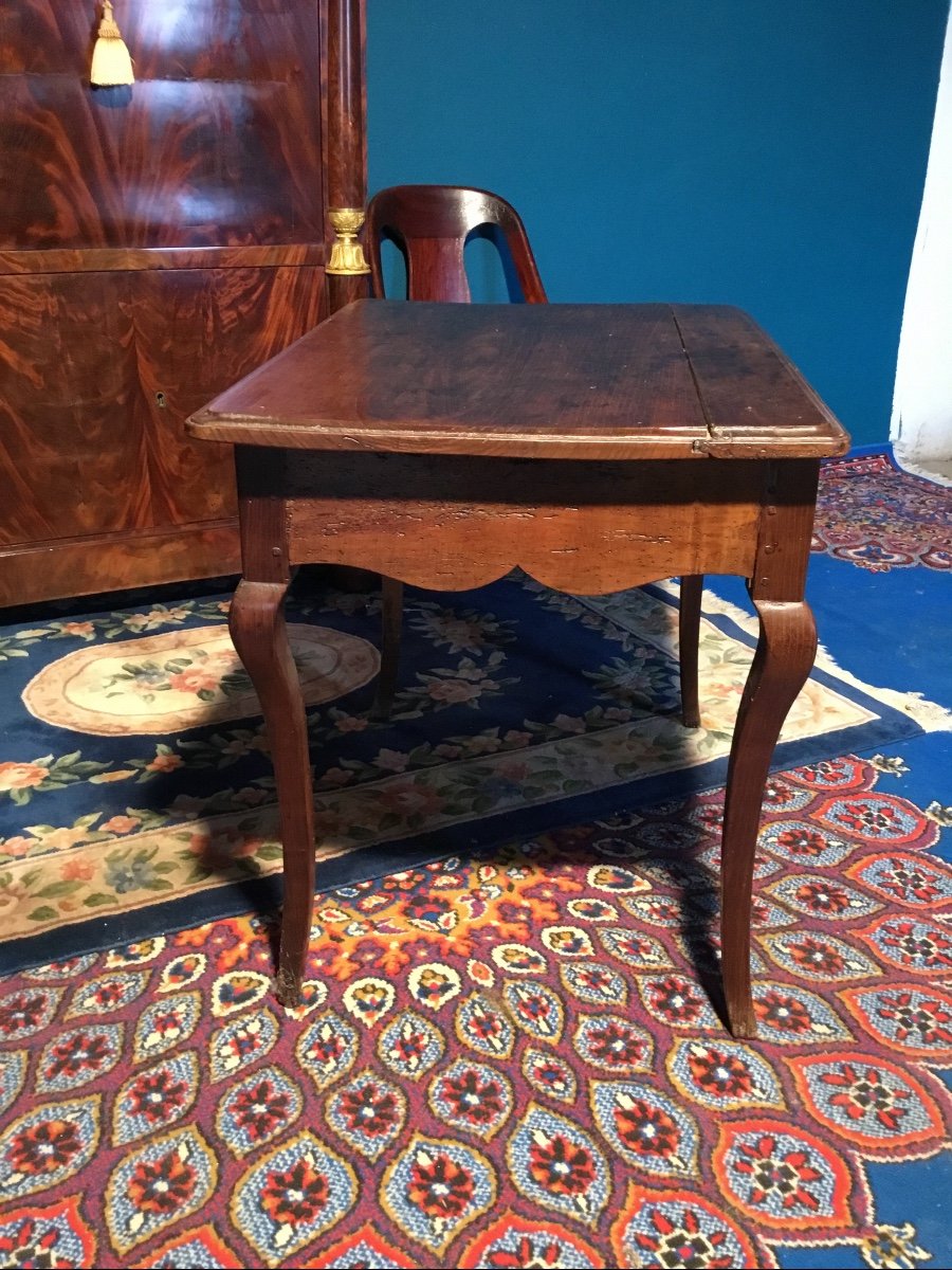 Table D Between Two Louis XV In Walnut From The 18th Century.-photo-4