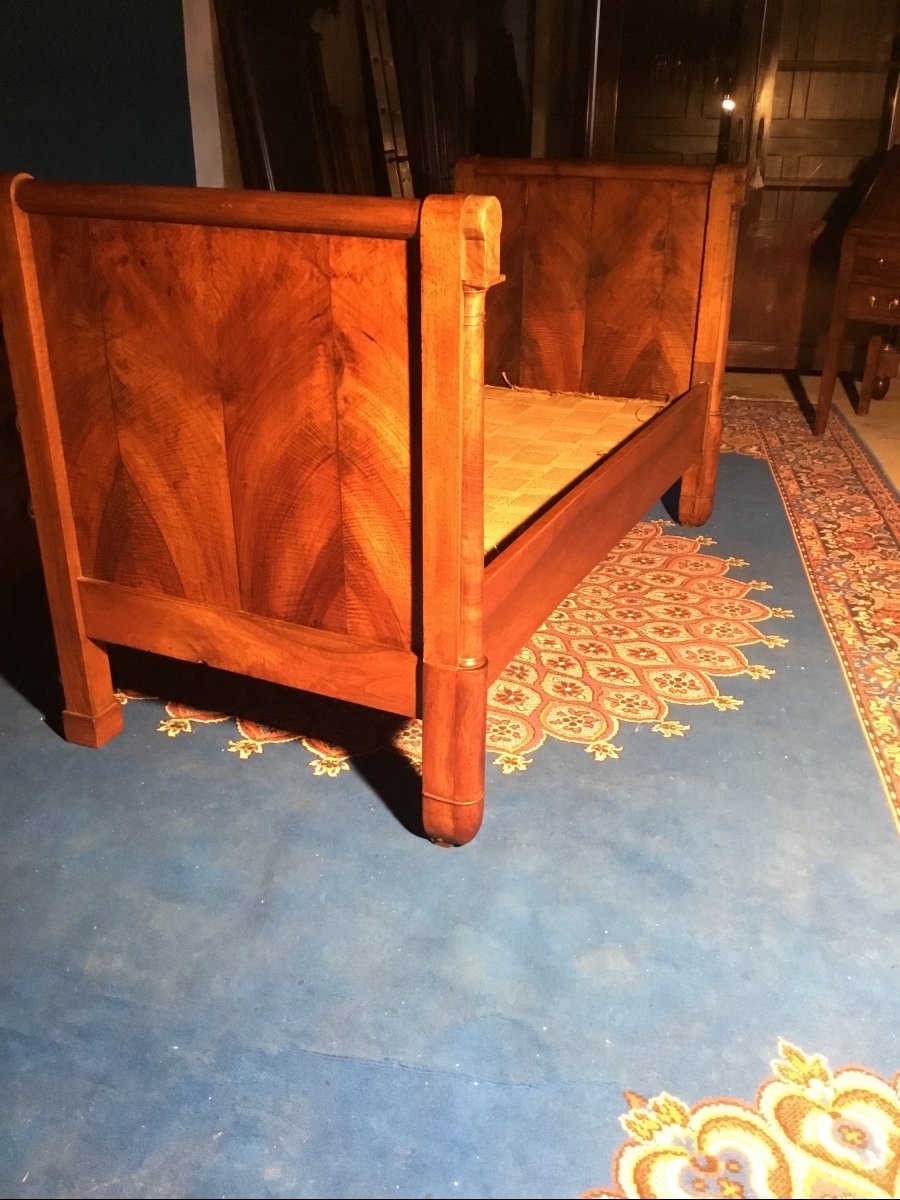 Lit Banquette, Empire En Noyer D’époque, 19emsiècle -photo-6