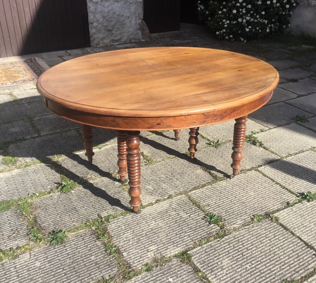 Dining Room Table With 6 Legs And Headband From The 19th Century Restoration Period -photo-5