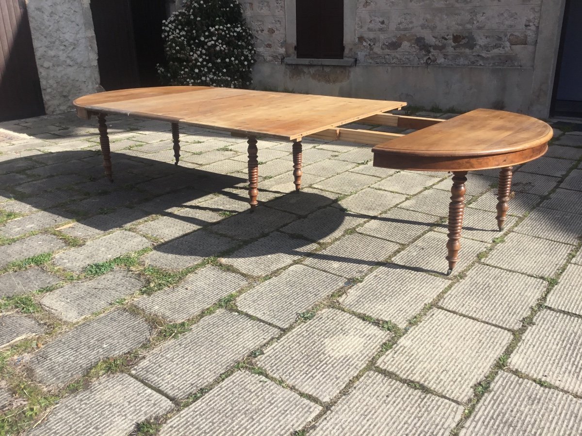 Dining Room Table With 6 Legs And Headband From The 19th Century Restoration Period 