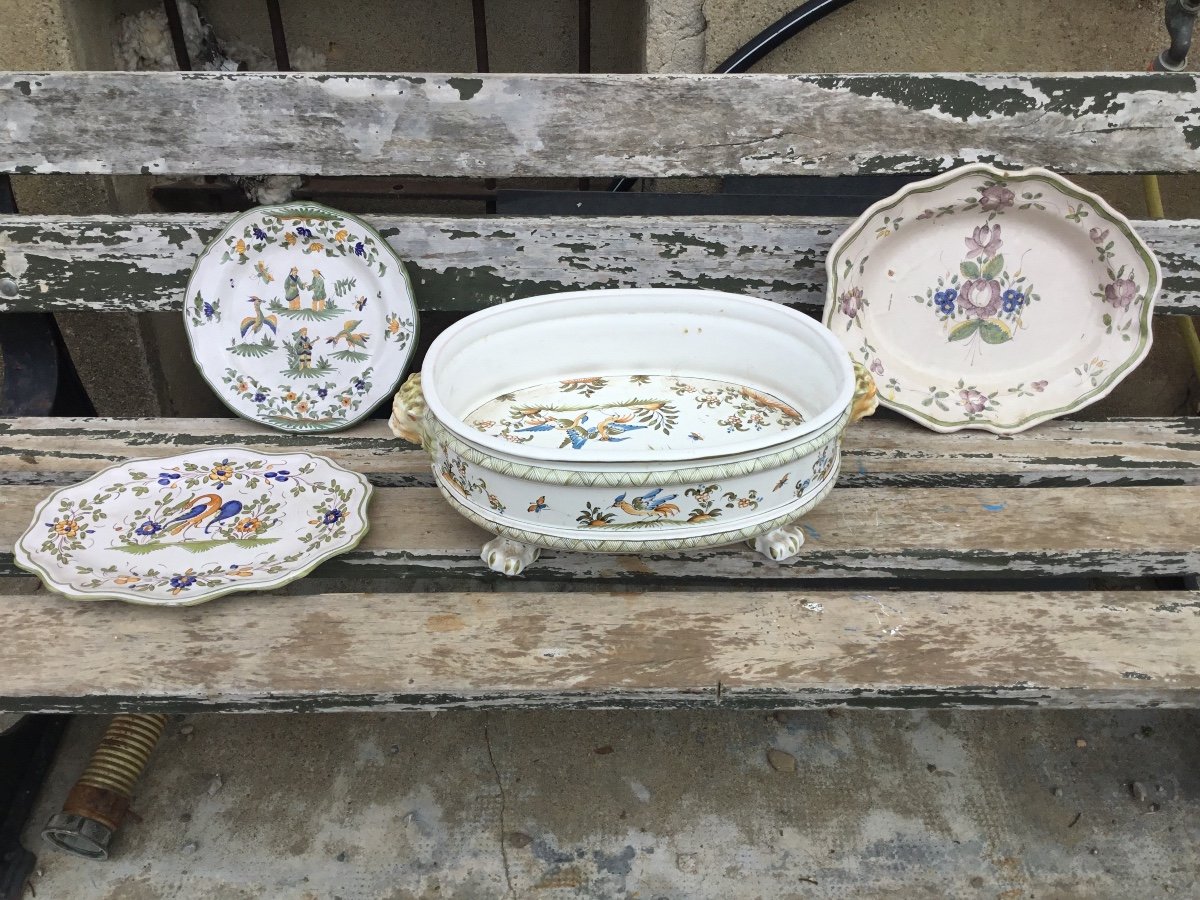 Set Of Four Pieces By De Moustiers, 19th Century -photo-7