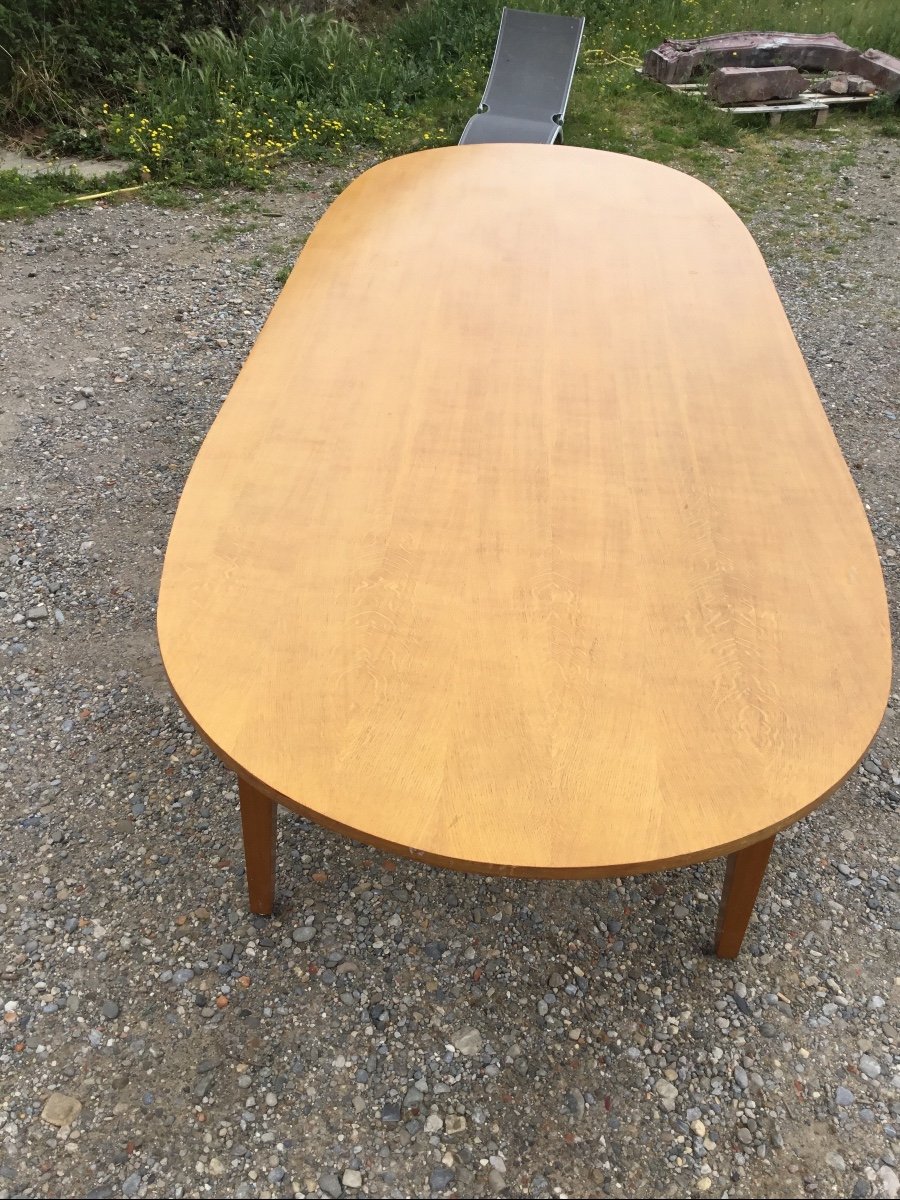 Large Dining Room Table In Scandinavian Style, In Period Oak, 1950-photo-2