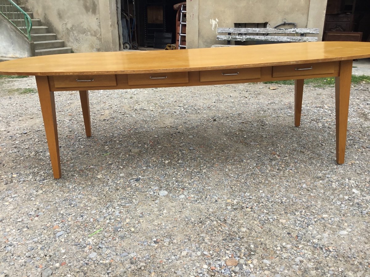 Large Dining Room Table In Scandinavian Style, In Period Oak, 1950-photo-4