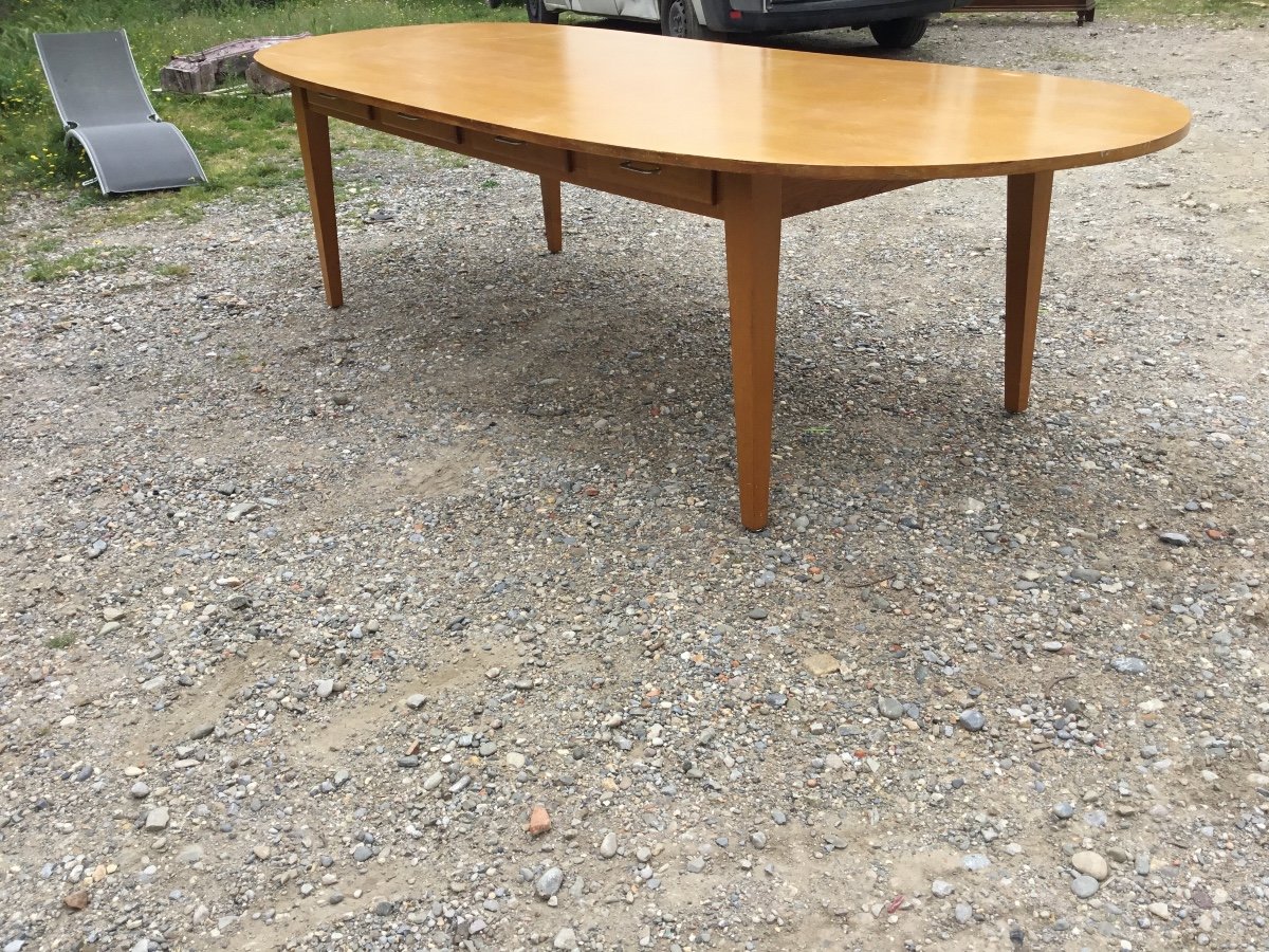 Large Dining Room Table In Scandinavian Style, In Period Oak, 1950-photo-5