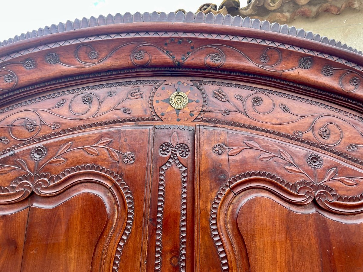 Wardrobe, Wedding, Louis XV Malouine In Cherry Wood From Period 18 Em. -photo-4