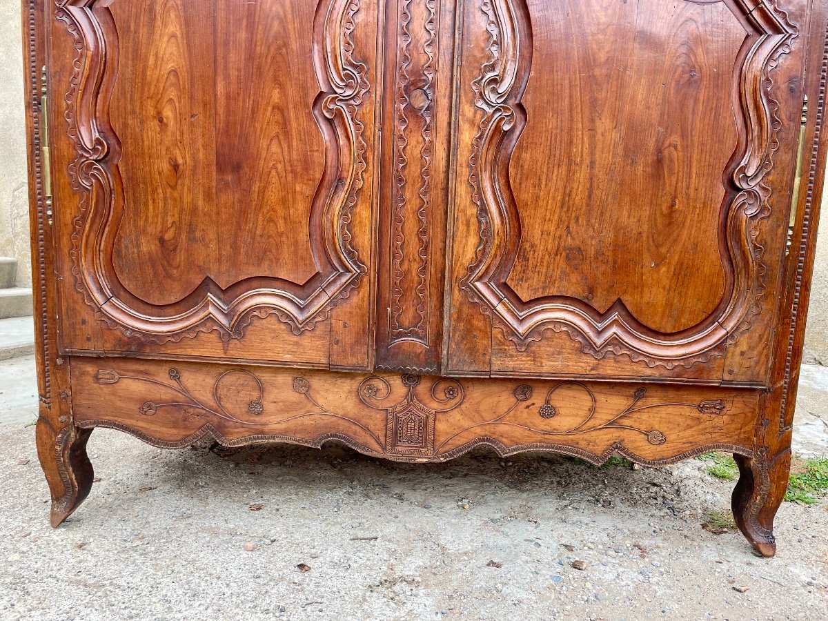 Wardrobe, Wedding, Louis XV Malouine In Cherry Wood From Period 18 Em. -photo-3