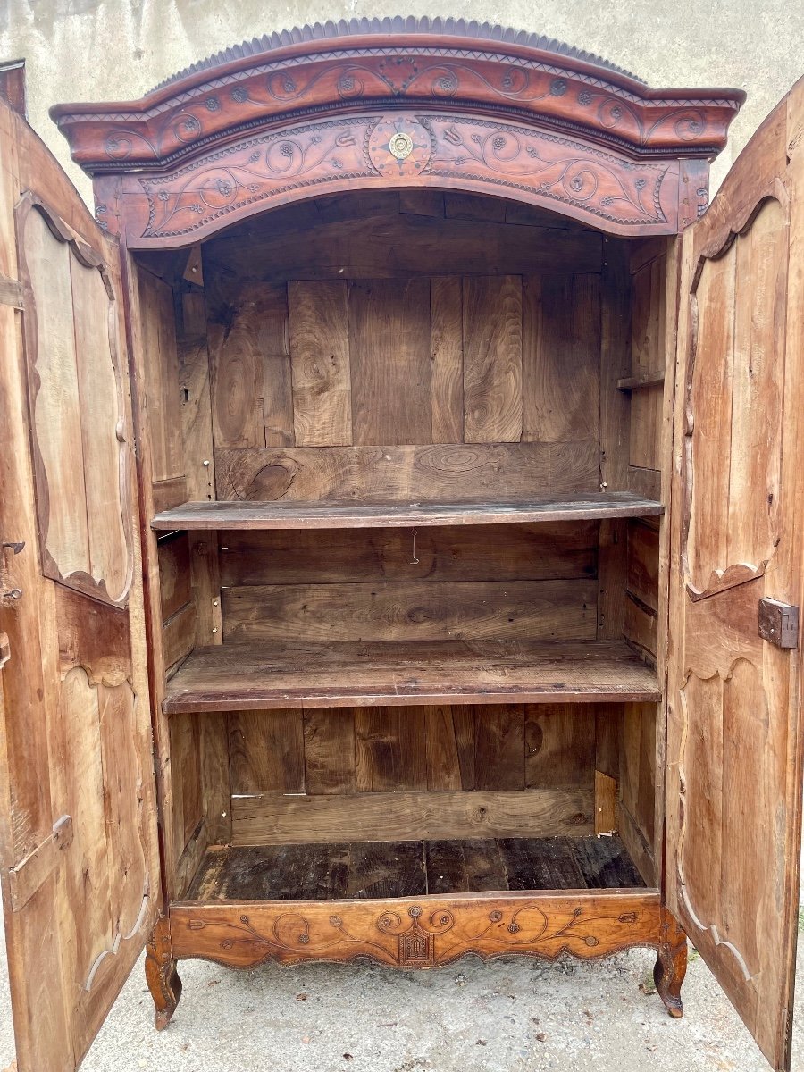 Wardrobe, Wedding, Louis XV Malouine In Cherry Wood From Period 18 Em. -photo-4
