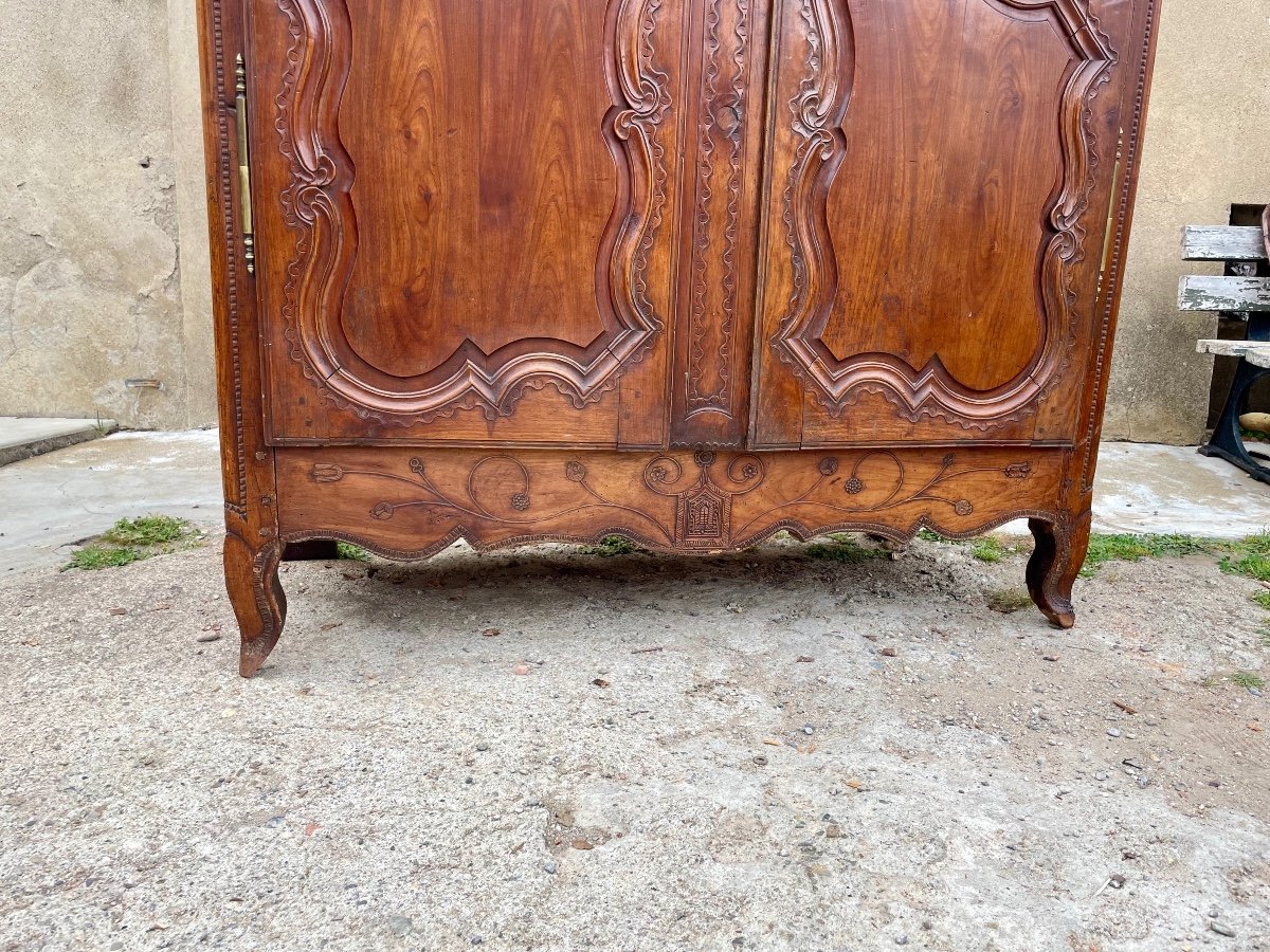 Wardrobe, Wedding, Louis XV Malouine In Cherry Wood From Period 18 Em. -photo-6