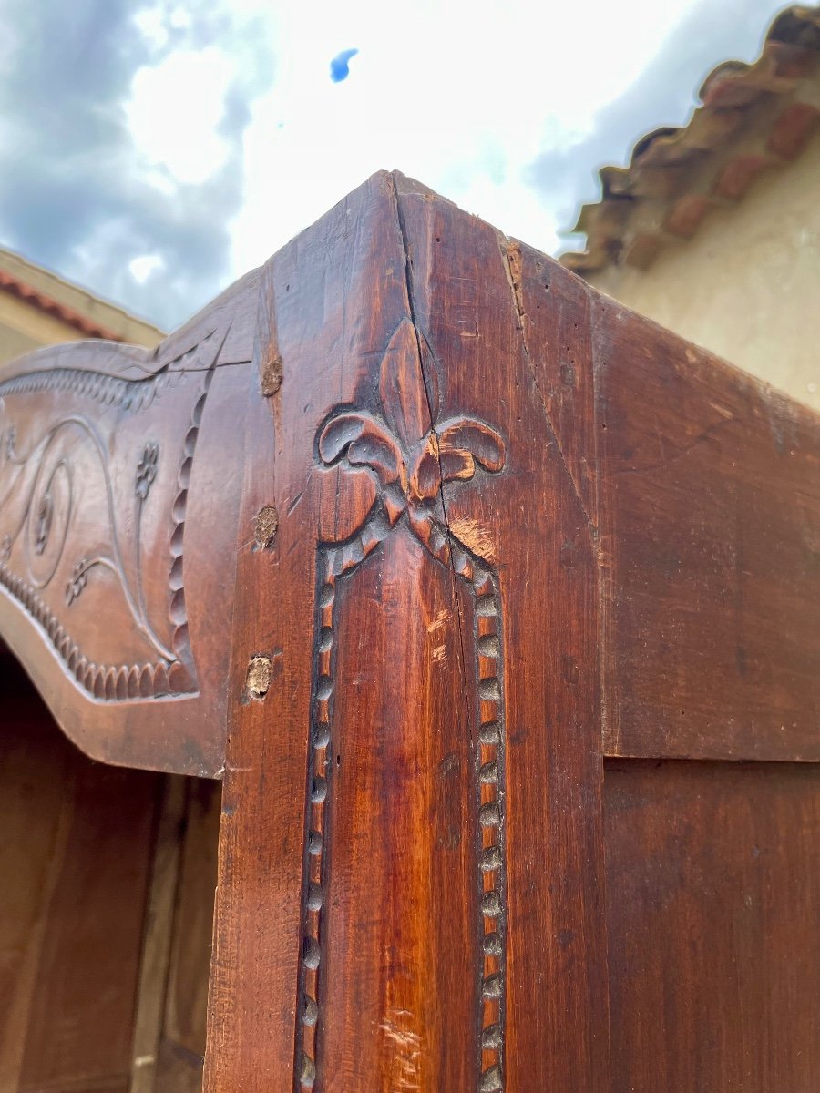 Wardrobe, Wedding, Louis XV Malouine In Cherry Wood From Period 18 Em. -photo-7
