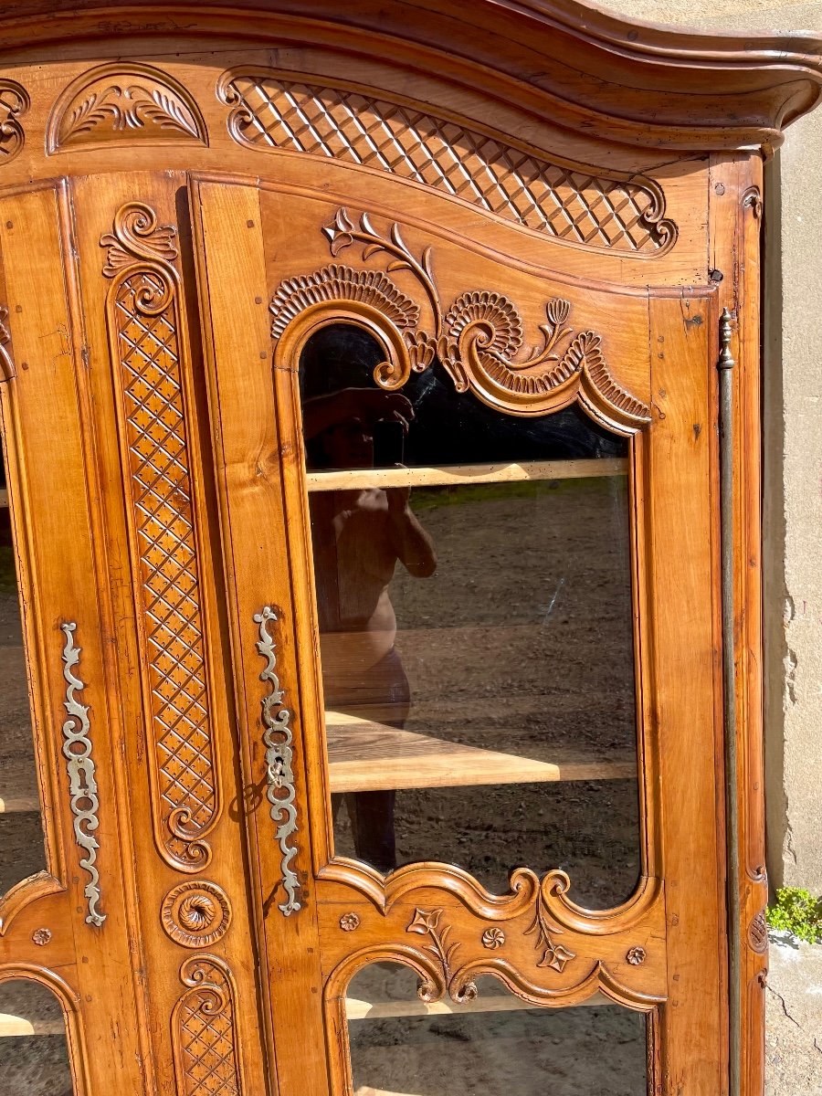 Library, Showcase, Louis XV, In Cherry Wood From 18th Century-photo-2