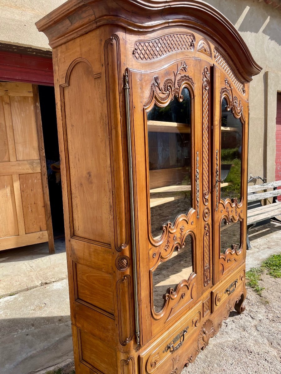 Library, Showcase, Louis XV, In Cherry Wood From 18th Century-photo-3