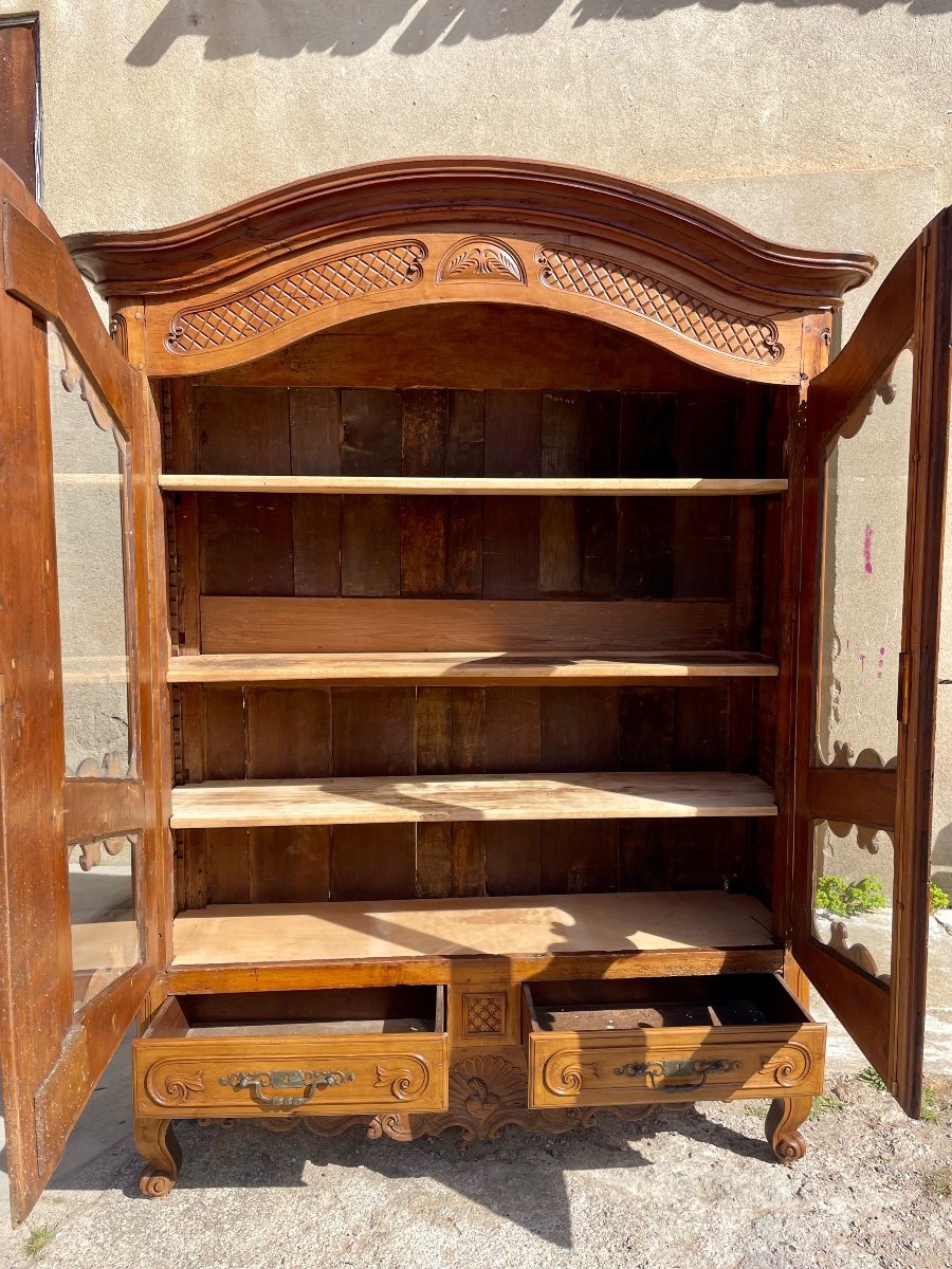 Library, Showcase, Louis XV, In Cherry Wood From 18th Century-photo-5