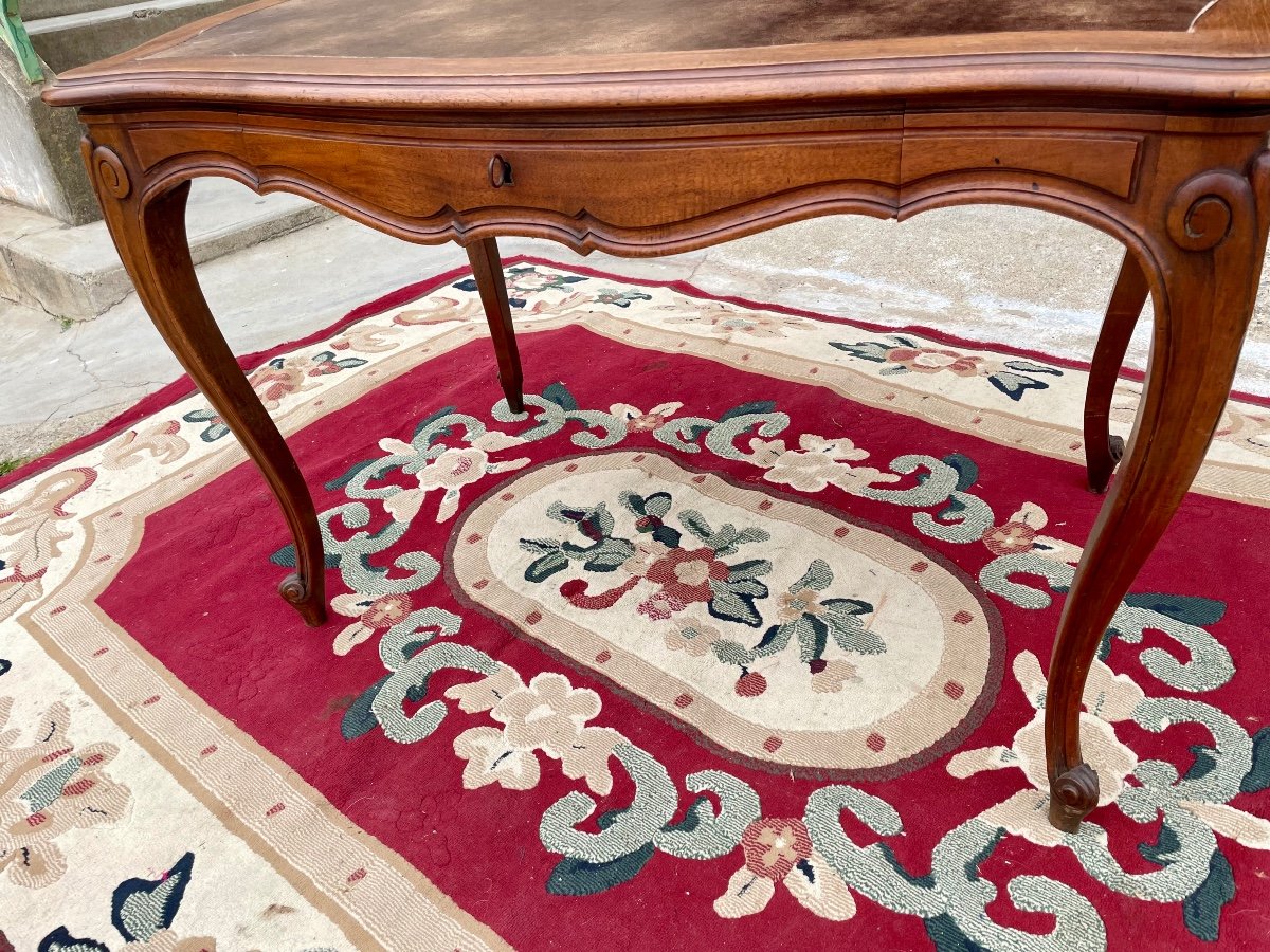 Louis XV Style Desk, In Mahogany From Napoleon III Period/19th-photo-2