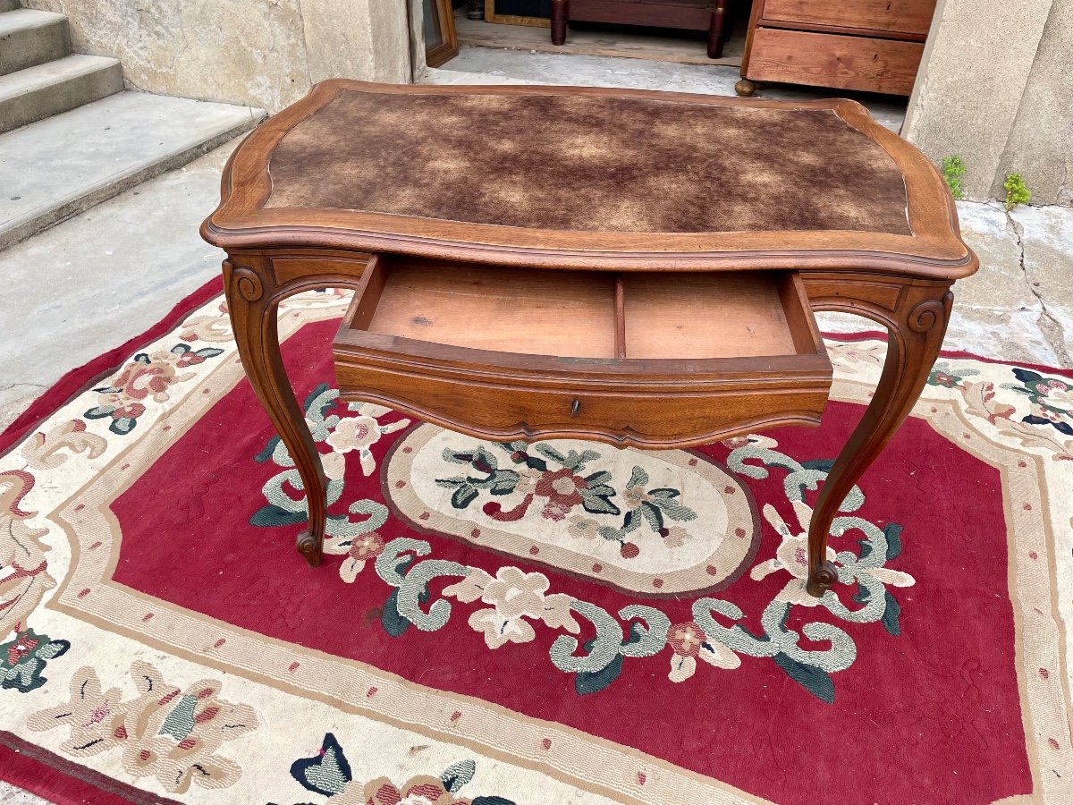 Louis XV Style Desk, In Mahogany From Napoleon III Period/19th-photo-1