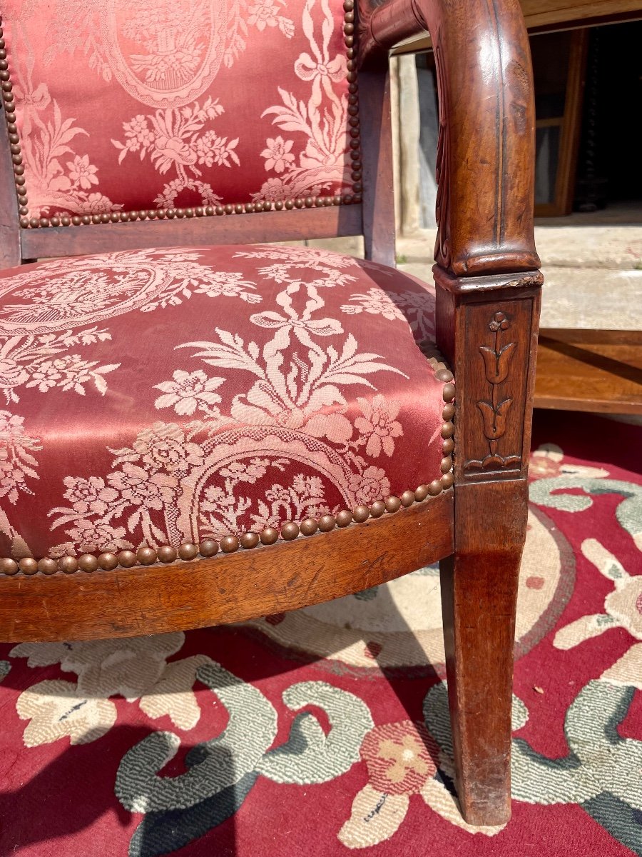 Fauteuil, Empire En Acajou époque 19em.-photo-1