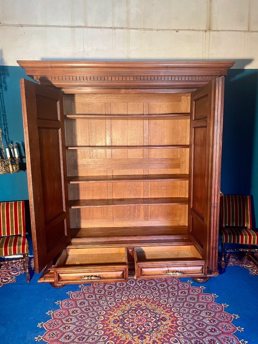 Imposing Wardrobe, Louis XIII, Said Wardrobe, From Port 19th Century.-photo-3