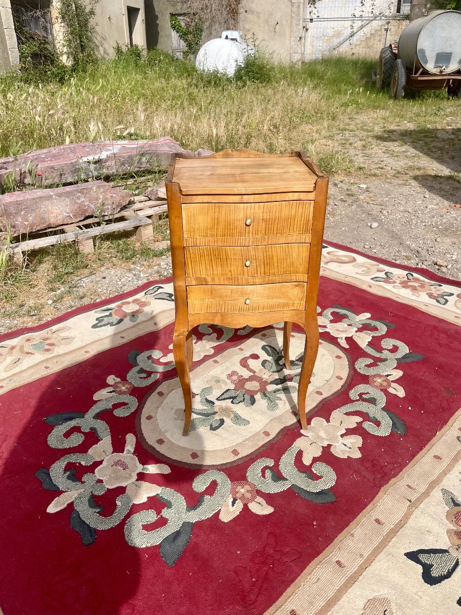 Louis XV Style Bedside Table In Walnut Period, 1900-photo-4