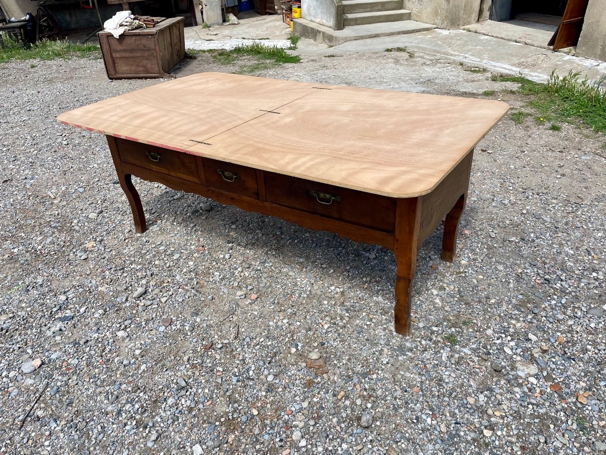 Desk,, Or Table,,, Louis XV In Oak 18th Century.-photo-7
