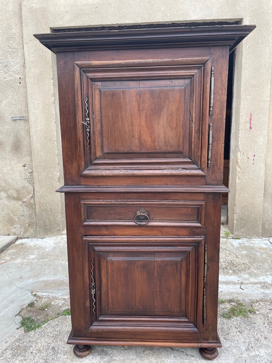 Louis XIII Cabinet, In Walnut, 17th Century.-photo-2