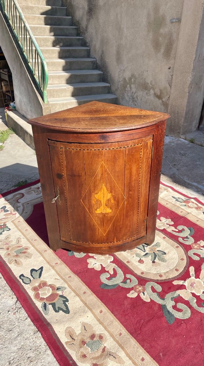 Corners, Curved Louis XV In Oak 18th Century.-photo-4