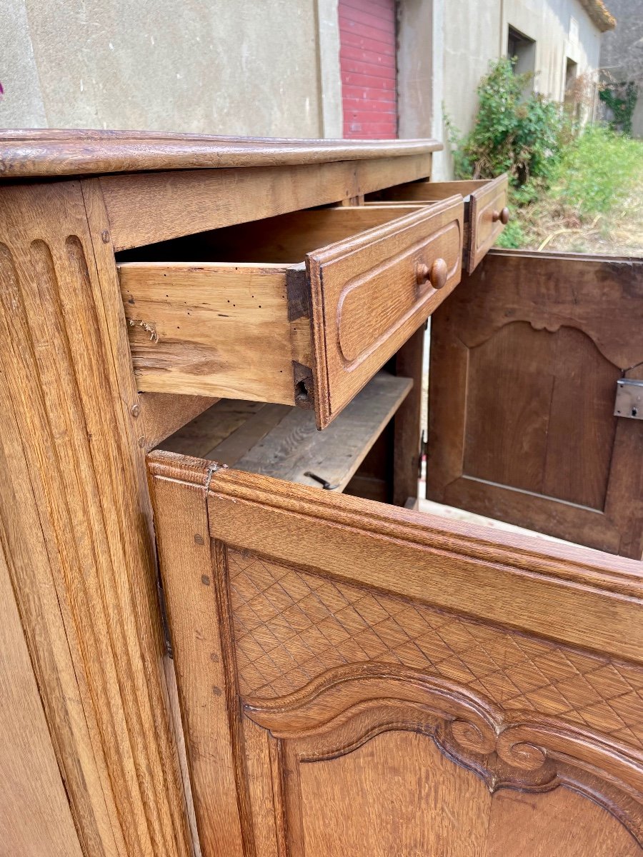 Louis Buffet, 15 In Vintage Blond Oak, 18th Century -photo-5
