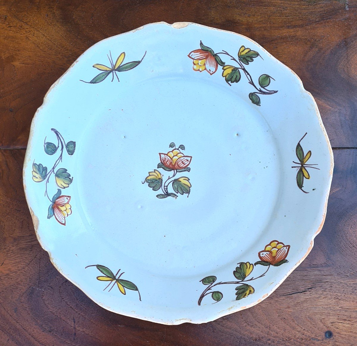 18th Century Moustier Earthenware Plate 