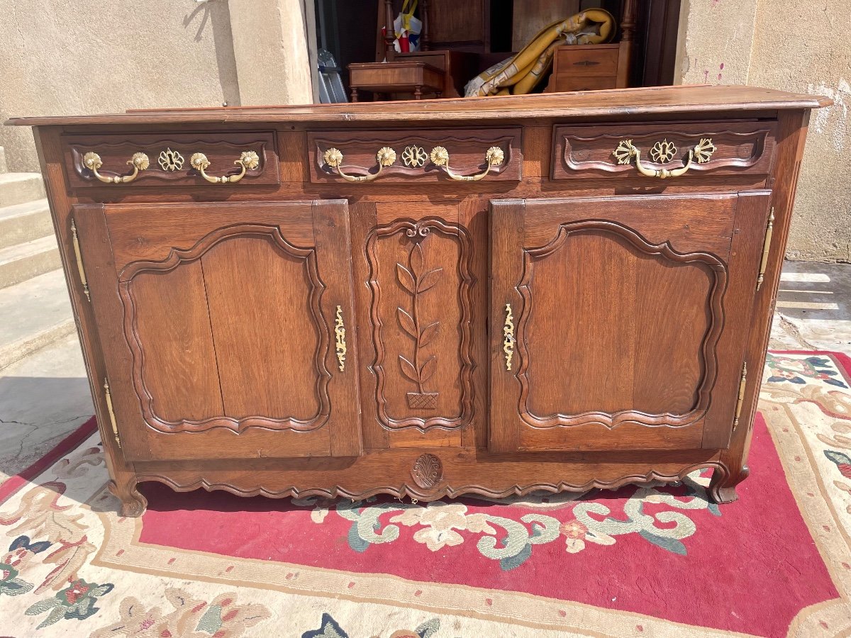 Louis XV Sideboard In Oak From The 18th Century -photo-2