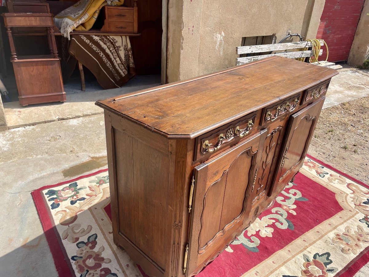 Louis XV Sideboard In Oak From The 18th Century -photo-8