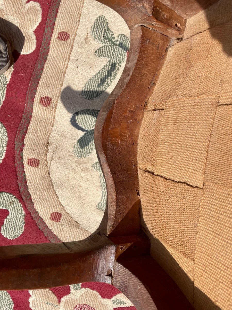 Fauteuil, Bergère Cabriolet, Louis XV Avec Son Repose Pied ,XVIIIem Siècle -photo-4