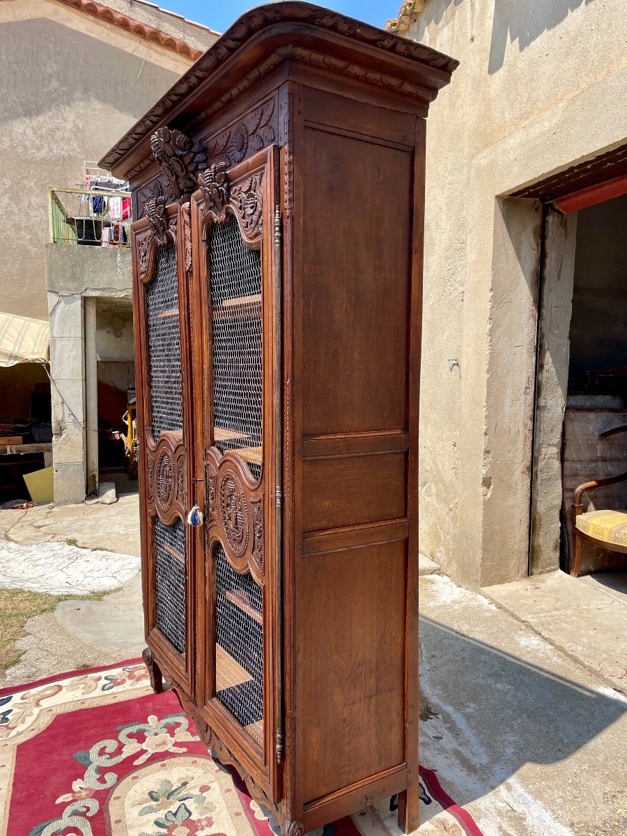 Bookcase,,, Louis XV Mesh Wedding Oak, 18th Century-photo-8