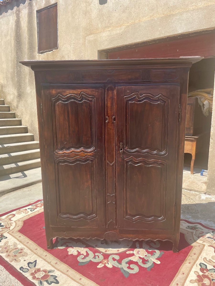 Petite Armoire Louis XV En Noyer D époque XVIIIem Siècle -photo-2