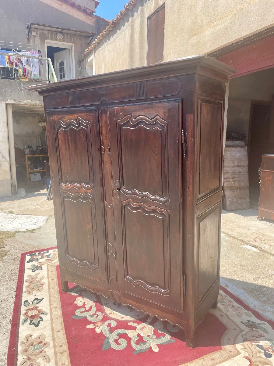 Petite Armoire Louis XV En Noyer D époque XVIIIem Siècle -photo-3