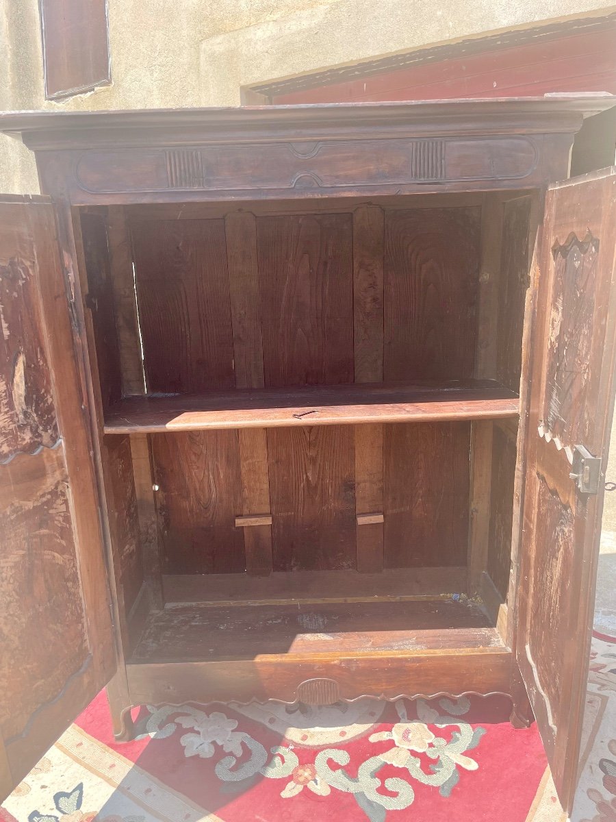 Petite Armoire Louis XV En Noyer D époque XVIIIem Siècle -photo-2