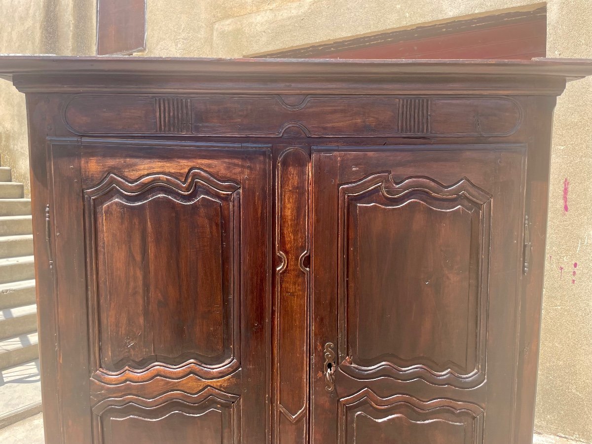 Petite Armoire Louis XV En Noyer D époque XVIIIem Siècle -photo-4